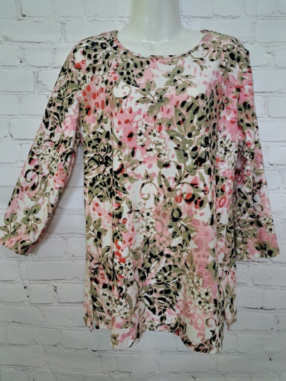 Cathy Abstract Floral Print Comfy Top Blouse Size Small - Picture 11 of 11